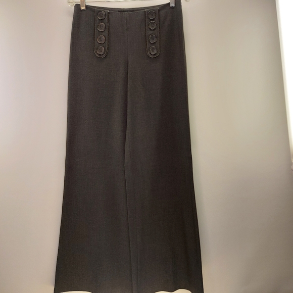 Charcoal Grey Wide Leg Palazzo Pants Size 4 Brand Kensie Pretty - Picture 2 of 10